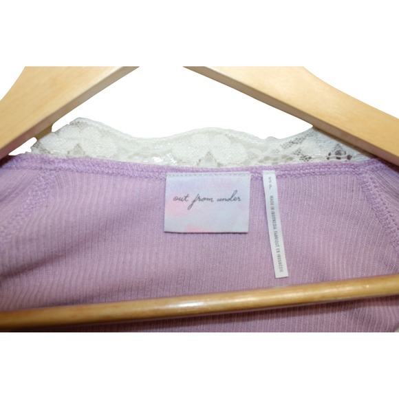 Lace-trim Long Sleeve Henley Diana Layering Knit Top Violet UO Out From Under S - Picture 4 of 4